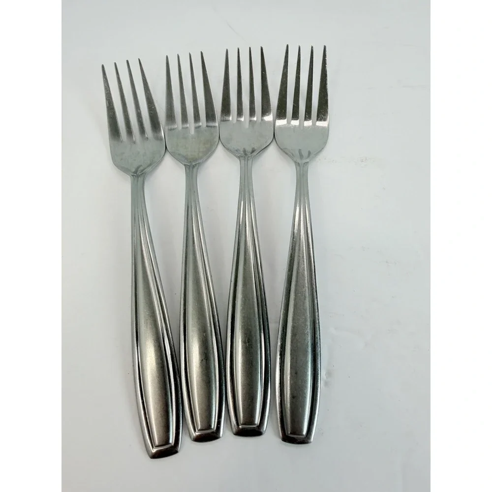 Oneida Satin Bristol Everdale Stainless Salad Forks Lot Of 4